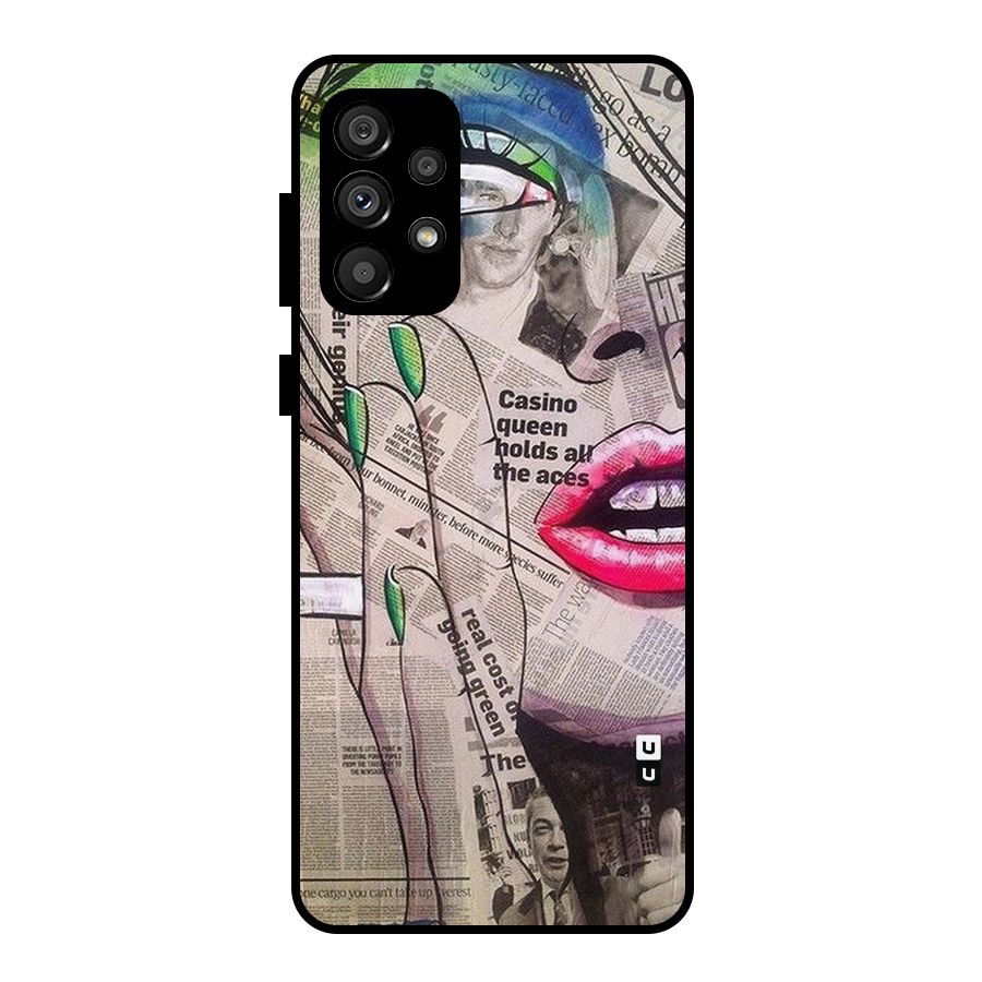 Newspaper Girl Art Metal Back Case for Galaxy A73 5G