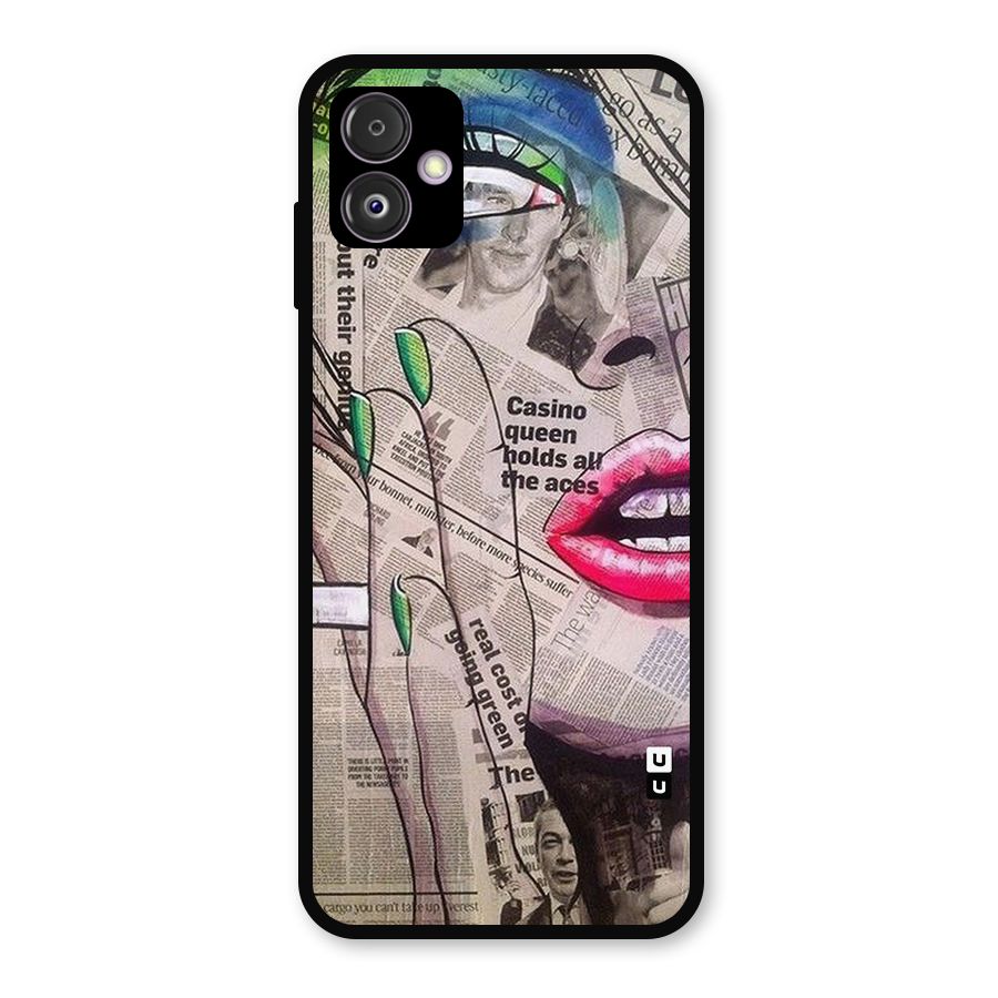 Newspaper Girl Art Metal Back Case for Galaxy F14