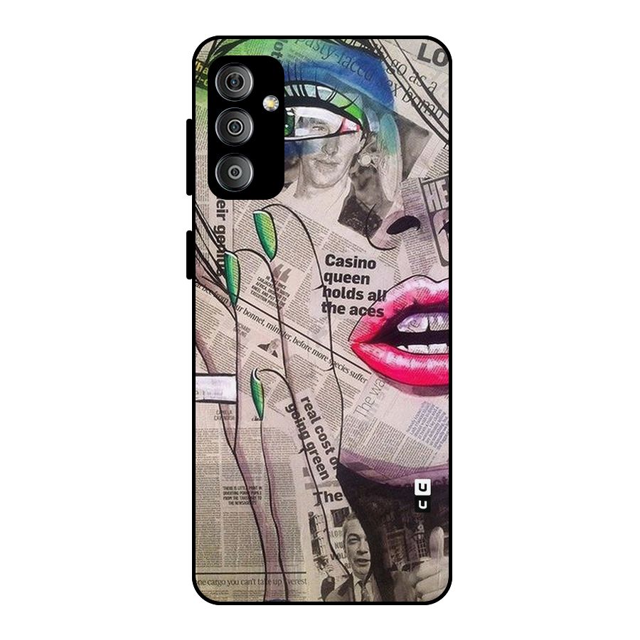 Newspaper Girl Art Metal Back Case for Galaxy F23
