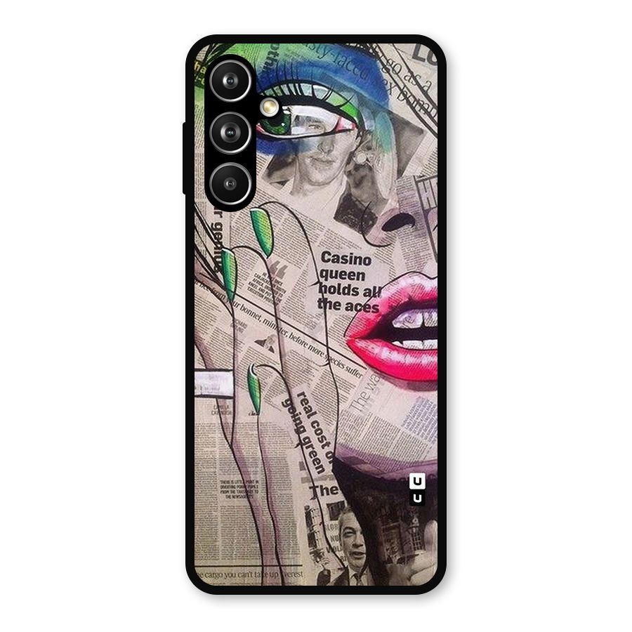 Newspaper Girl Art Metal Back Case for Galaxy F54