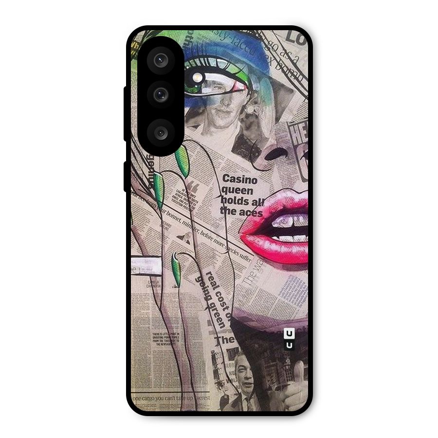Newspaper Girl Art Metal Back Case for Galaxy F56