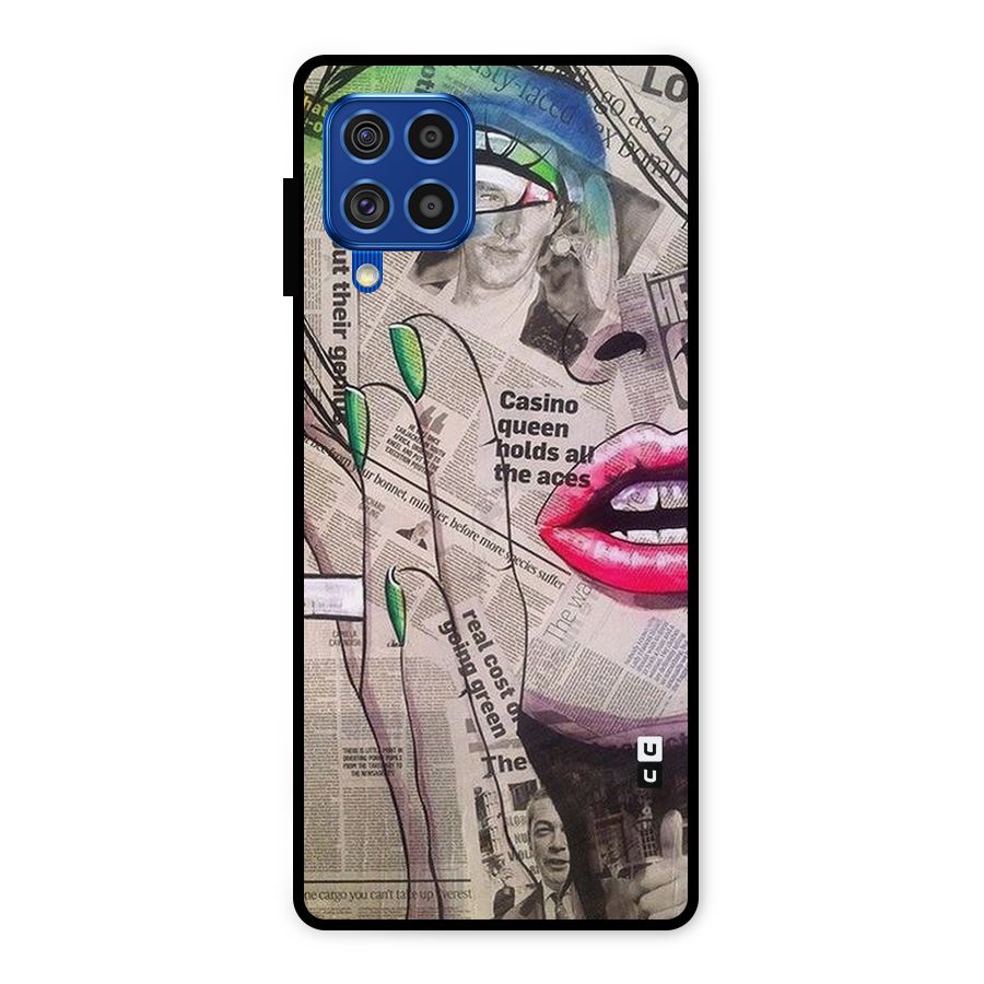 Newspaper Girl Art Metal Back Case for Galaxy F62