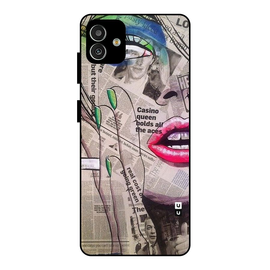 Newspaper Girl Art Metal Back Case for Galaxy M13 5G