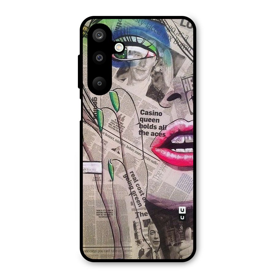 Newspaper Girl Art Metal Back Case for Galaxy M16