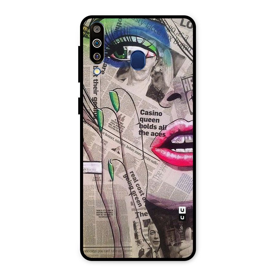 Newspaper Girl Art Metal Back Case for Galaxy M30