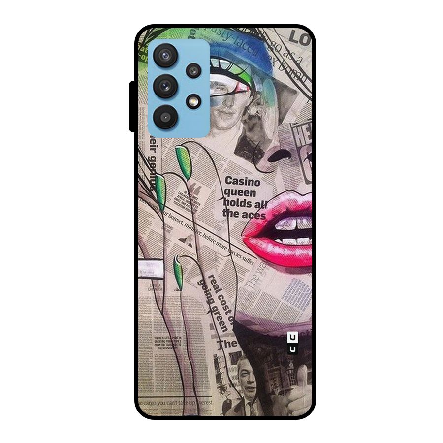Newspaper Girl Art Metal Back Case for Galaxy M32 5G
