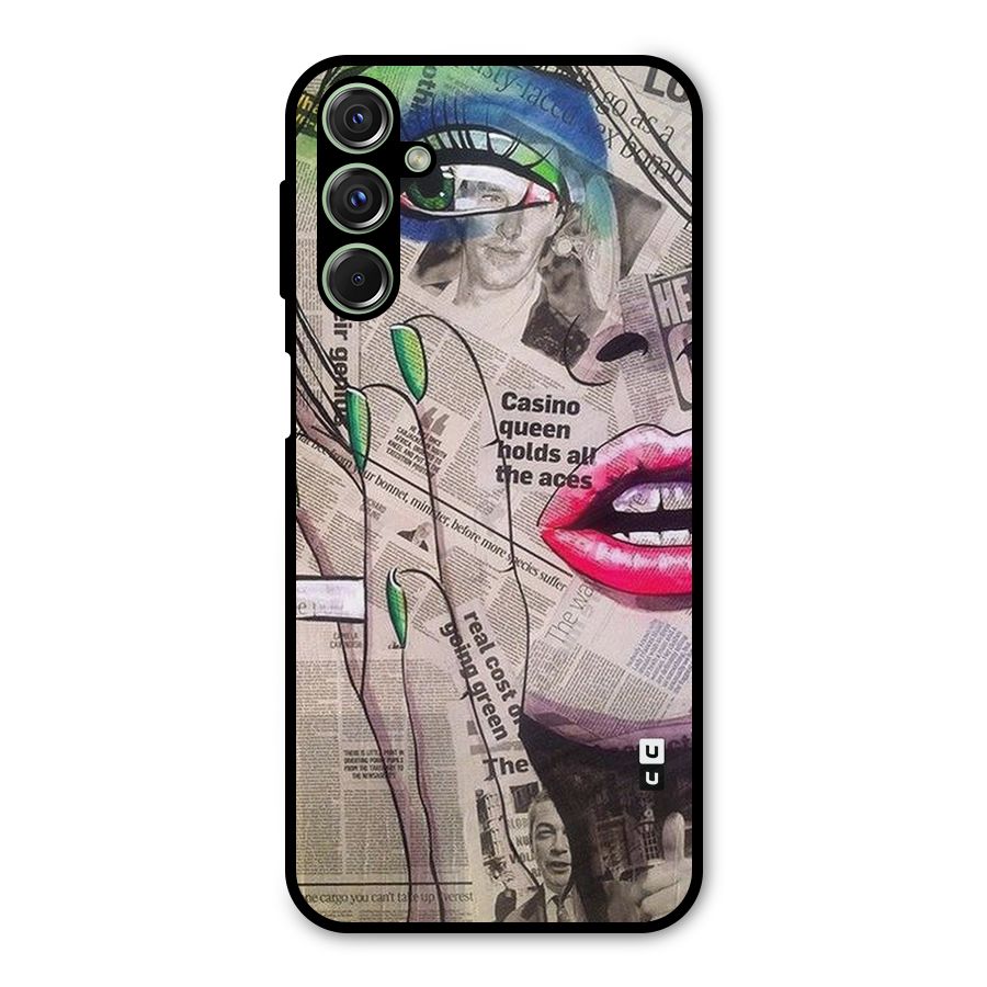 Newspaper Girl Art Metal Back Case for Galaxy M34