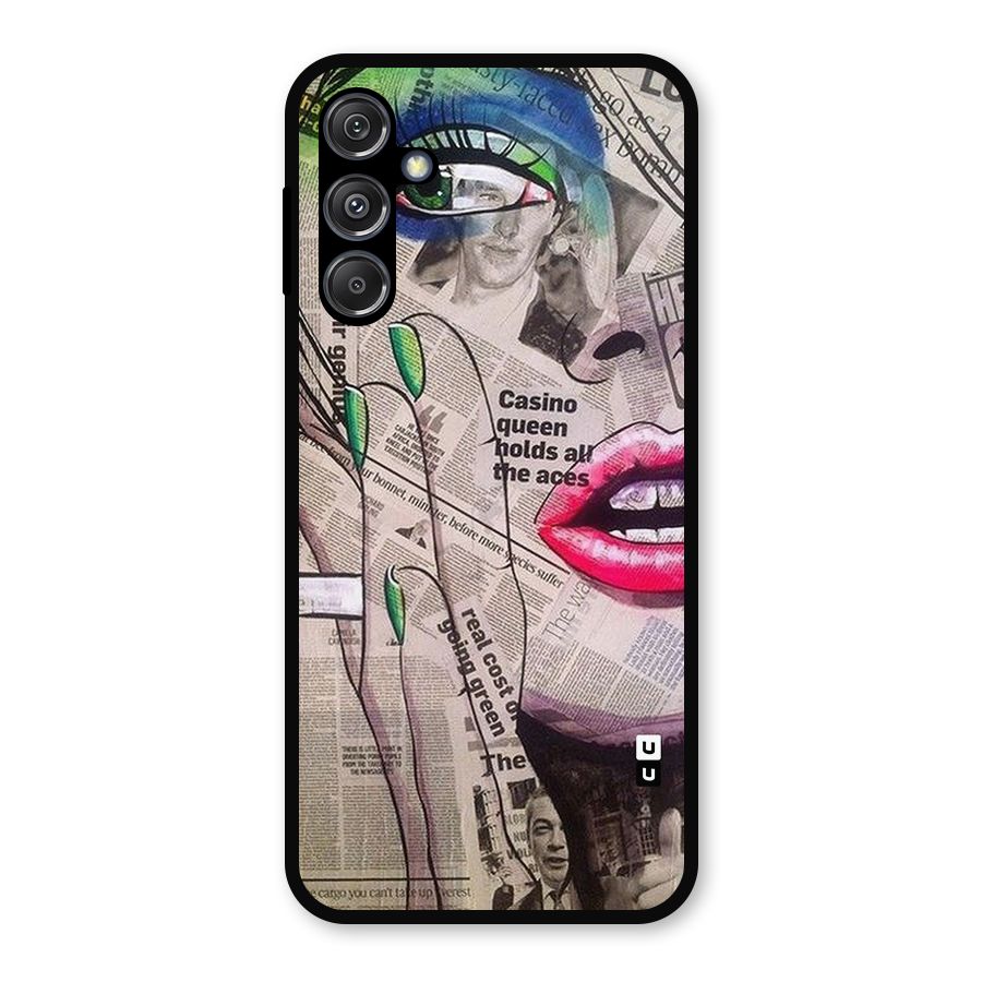Newspaper Girl Art Metal Back Case for Galaxy M34 5G