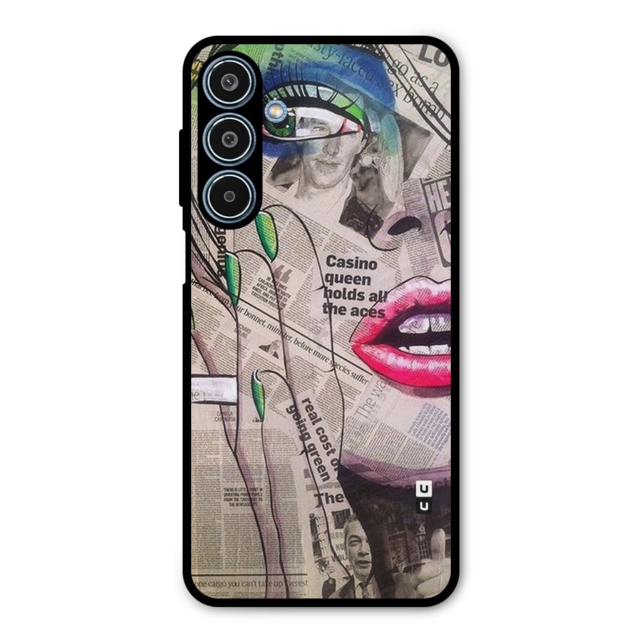 Newspaper Girl Art Metal Back Case for Galaxy M35
