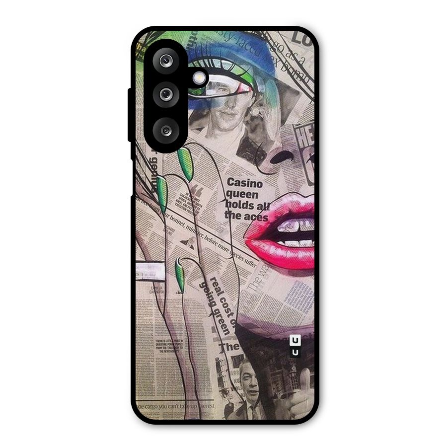 Newspaper Girl Art Metal Back Case for Galaxy M36