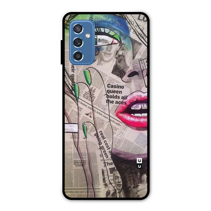 Newspaper Girl Art Metal Back Case for Galaxy M52 5G