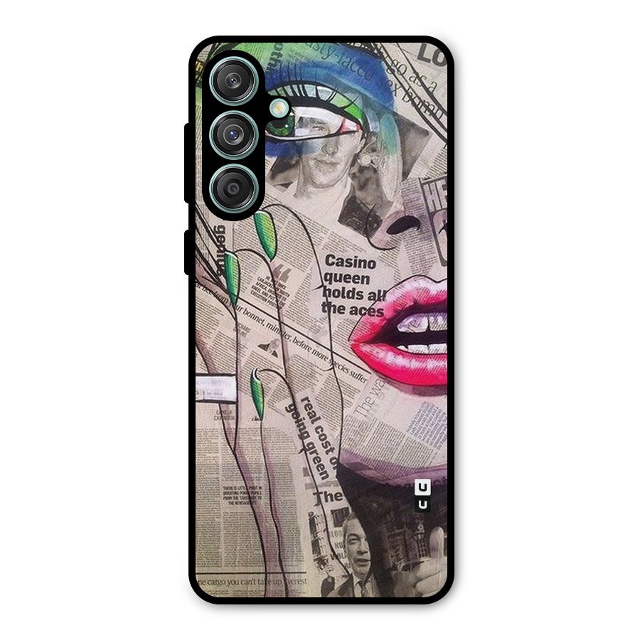 Newspaper Girl Art Metal Back Case for Galaxy M55 5G