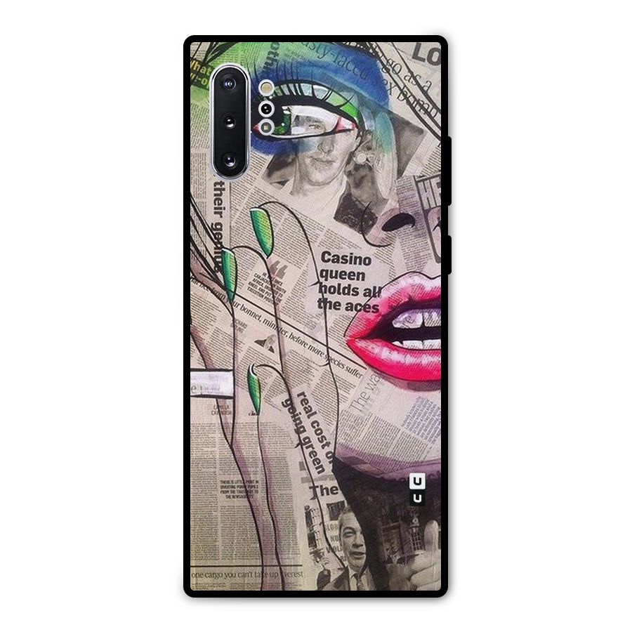 Newspaper Girl Art Metal Back Case for Galaxy Note 10 Plus