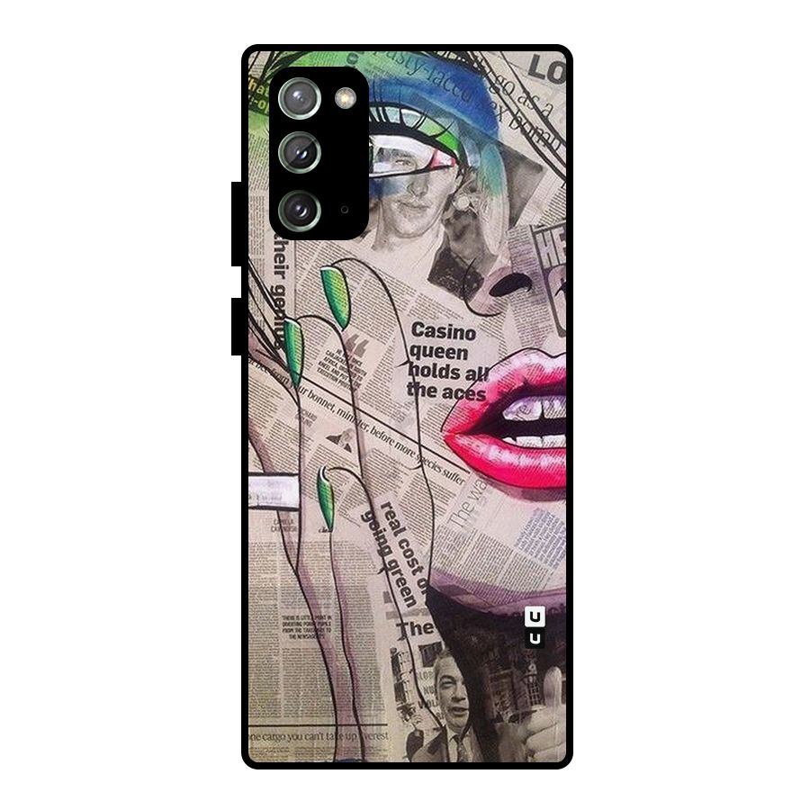 Newspaper Girl Art Metal Back Case for Galaxy Note 20