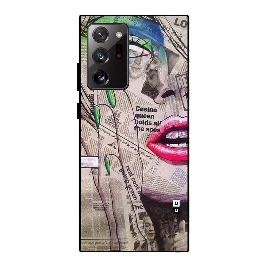 Newspaper Girl Art Metal Back Case for Galaxy Note 20 Ultra