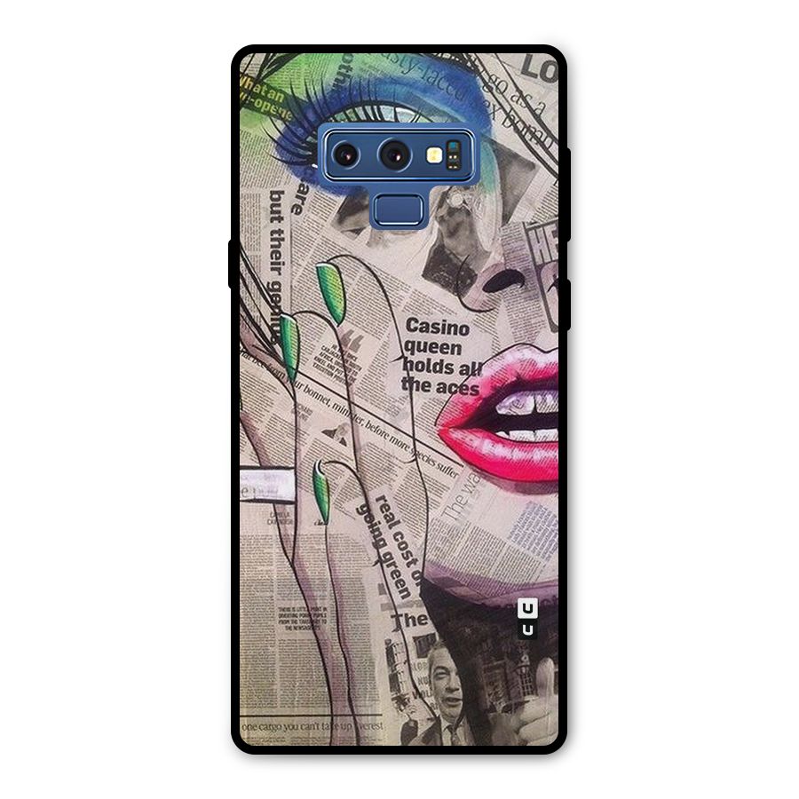 Newspaper Girl Art Metal Back Case for Galaxy Note 9