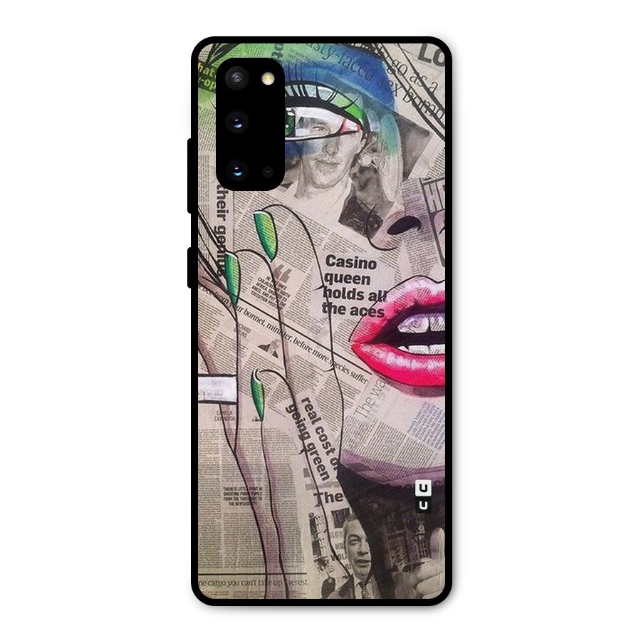 Newspaper Girl Art Metal Back Case for Galaxy S20