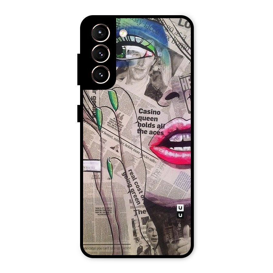 Newspaper Girl Art Metal Back Case for Galaxy S21 5G