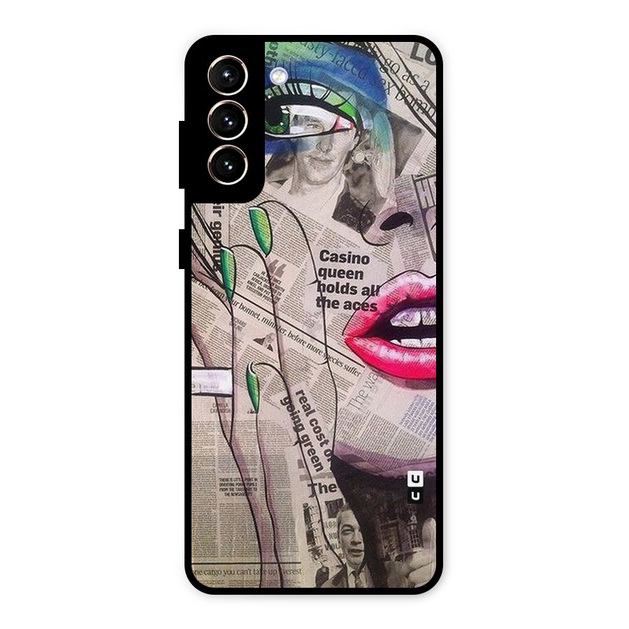 Newspaper Girl Art Metal Back Case for Galaxy S21 Plus