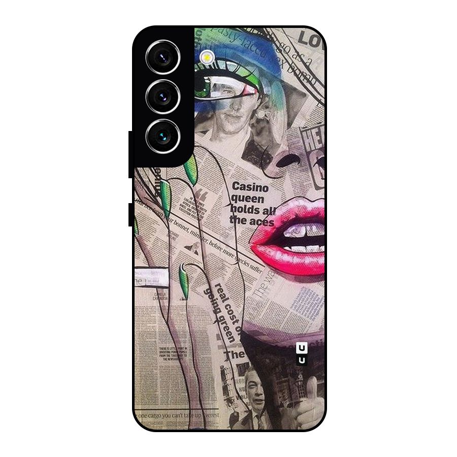 Newspaper Girl Art Metal Back Case for Galaxy S22 5G