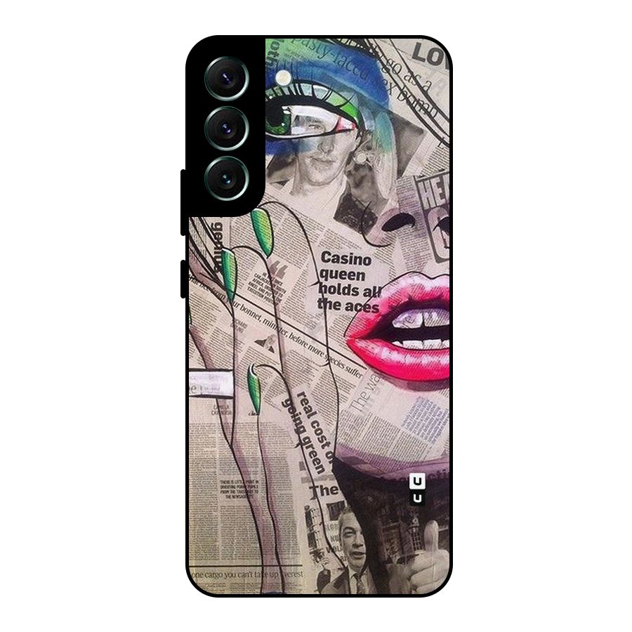 Newspaper Girl Art Metal Back Case for Galaxy S22 Plus 5G