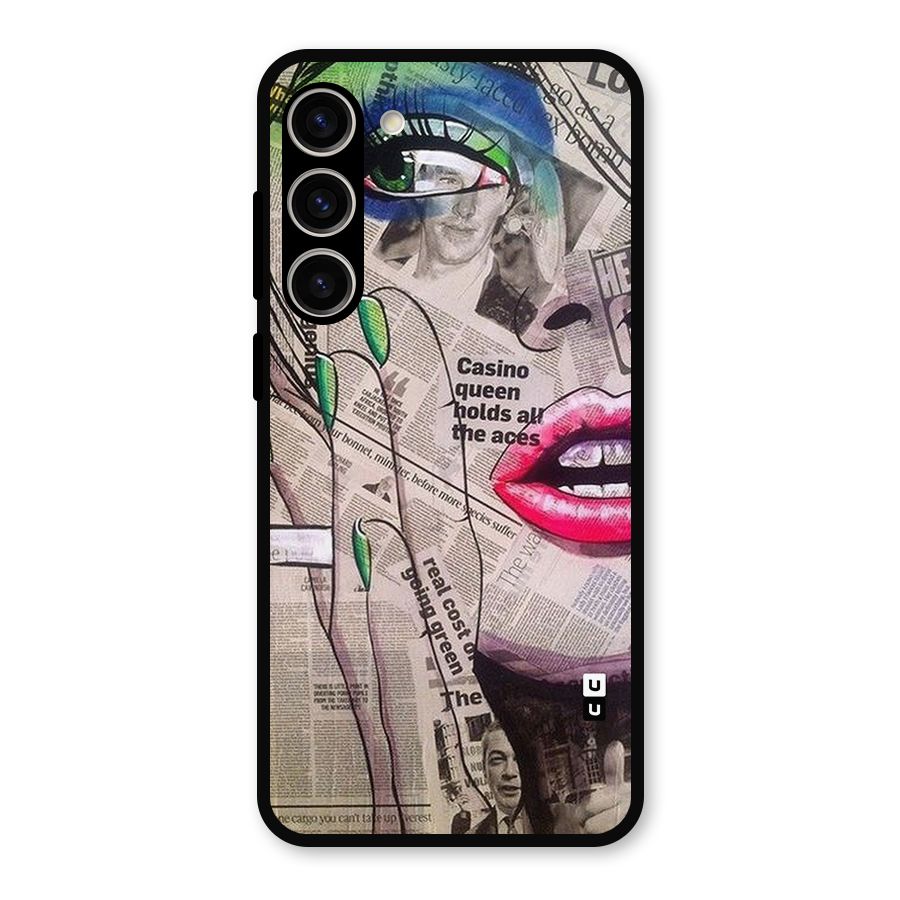Newspaper Girl Art Metal Back Case for Galaxy S23 Plus