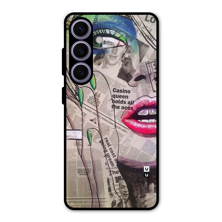 Newspaper Girl Art Metal Back Case for Galaxy S24