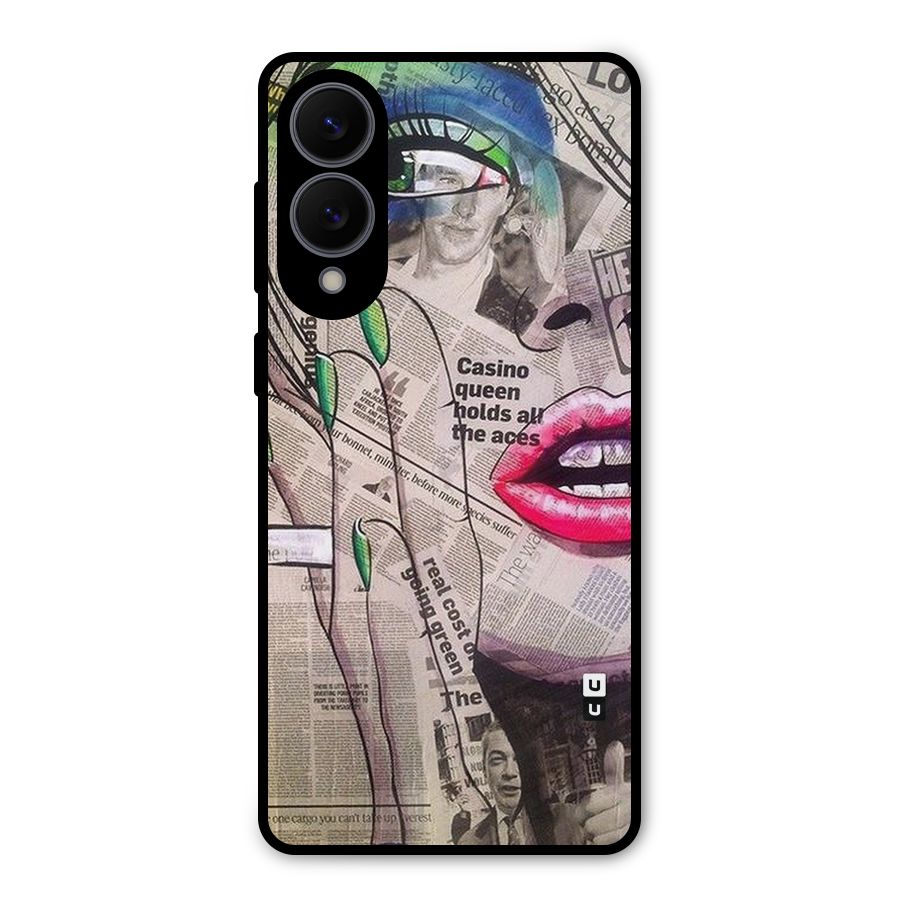 Newspaper Girl Art Metal Back Case for Galaxy S25 Edge