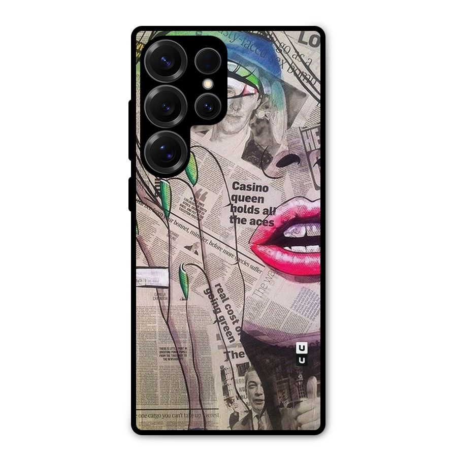 Newspaper Girl Art Metal Back Case for Galaxy S25 Ultra