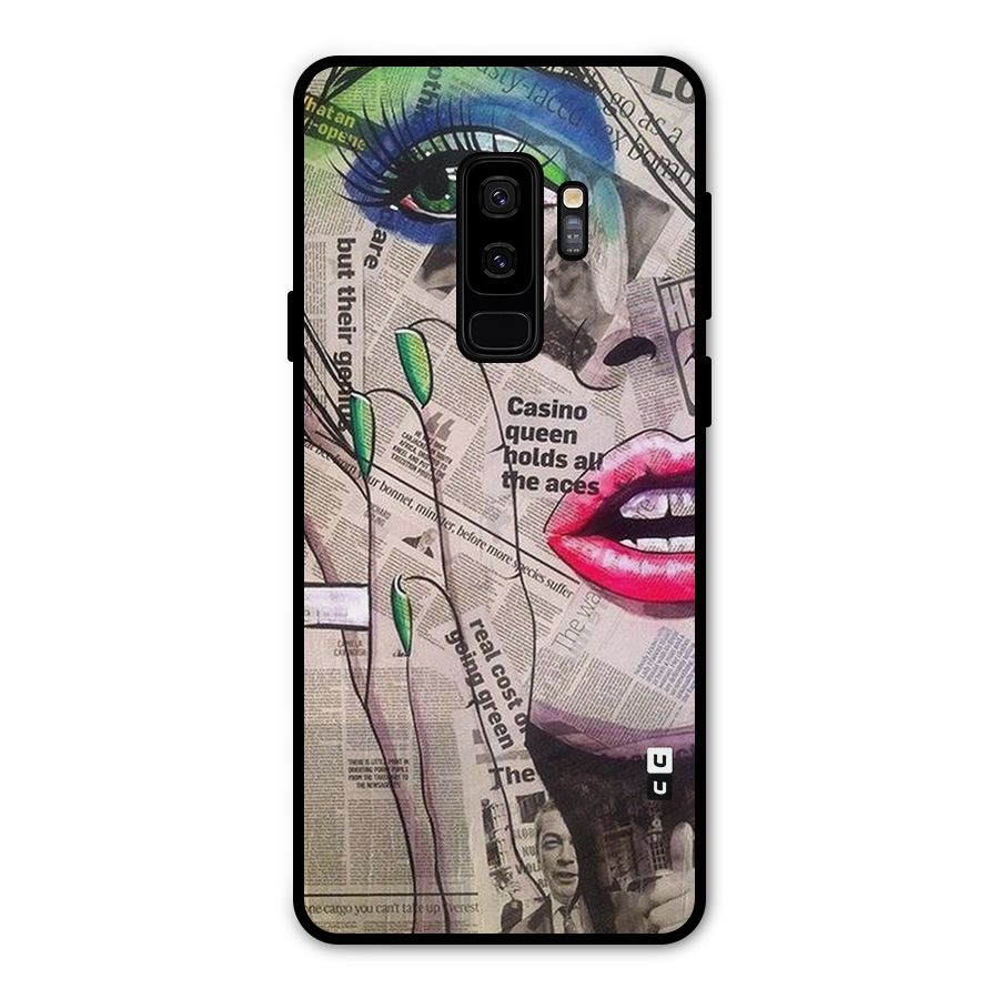 Newspaper Girl Art Metal Back Case for Galaxy S9 Plus