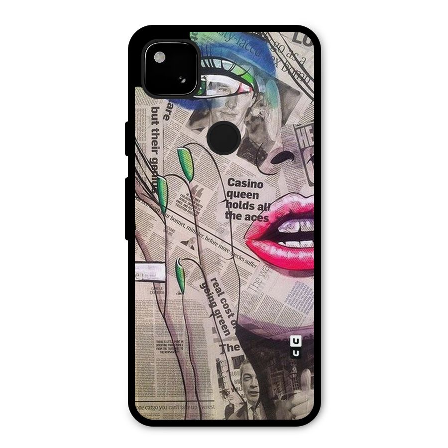 Newspaper Girl Art Metal Back Case for Google Pixel 4a