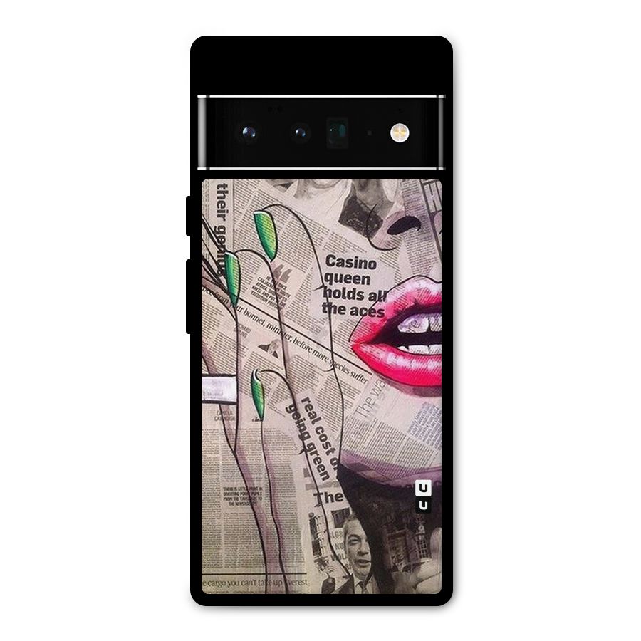 Newspaper Girl Art Metal Back Case for Google Pixel 6 Pro