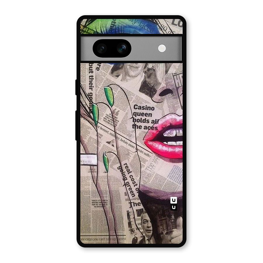 Newspaper Girl Art Metal Back Case for Google Pixel 7a