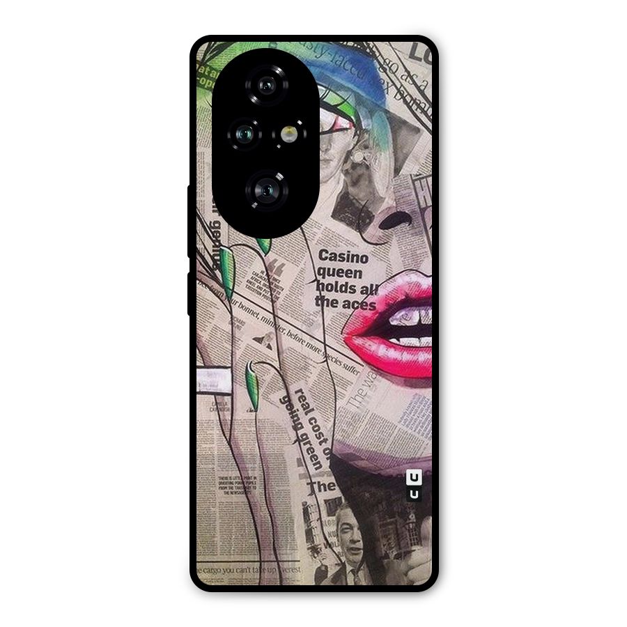 Newspaper Girl Art Metal Back Case for Honor 200 Pro