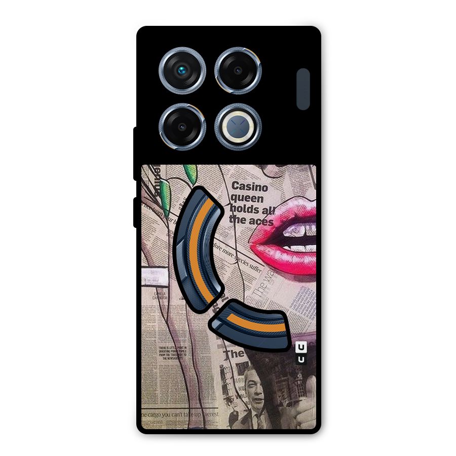 Newspaper Girl Art Metal Back Case for Infinix GT 20 Pro