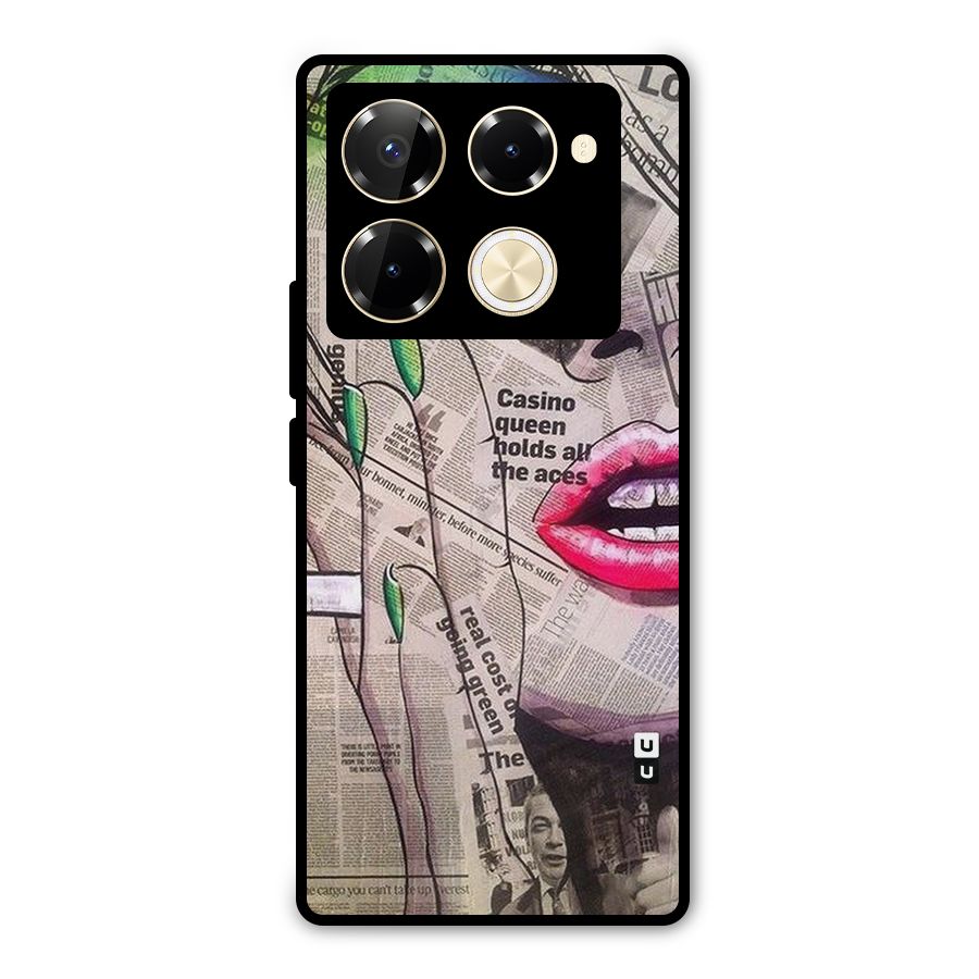 Newspaper Girl Art Metal Back Case for Infinix Note 40 Pro Plus