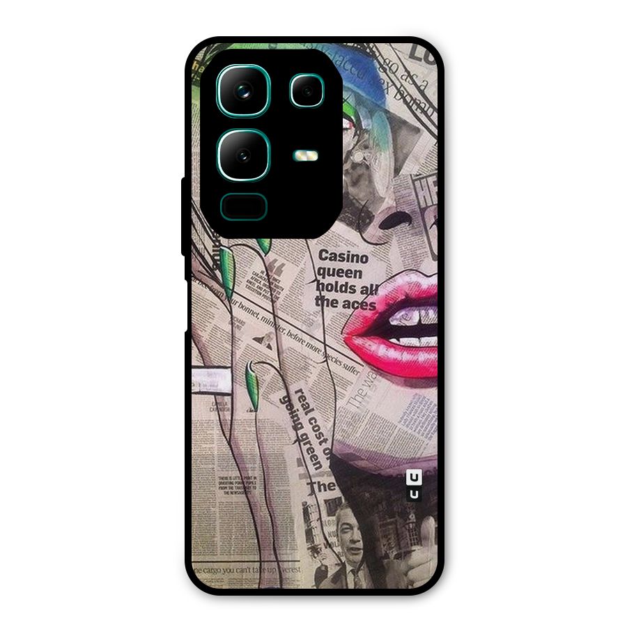 Newspaper Girl Art Metal Back Case for Infinix Note 50x