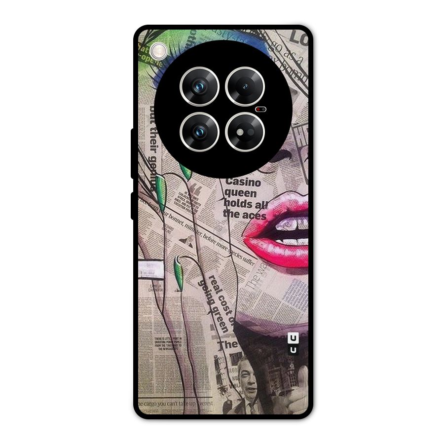 Newspaper Girl Art Metal Back Case for Infinix Zero 40 5G