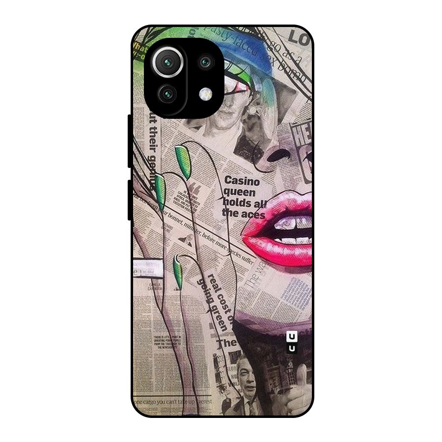 Newspaper Girl Art Metal Back Case for Mi 11 Lite