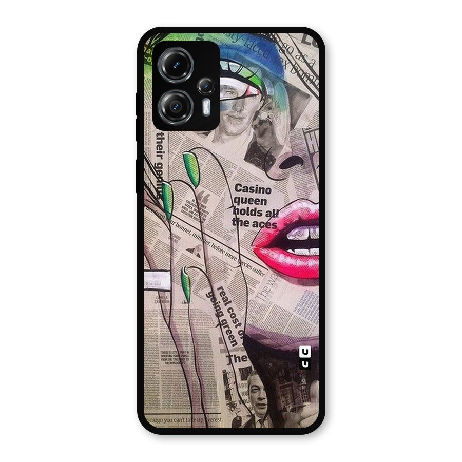 Newspaper Girl Art Metal Back Case for Moto G13