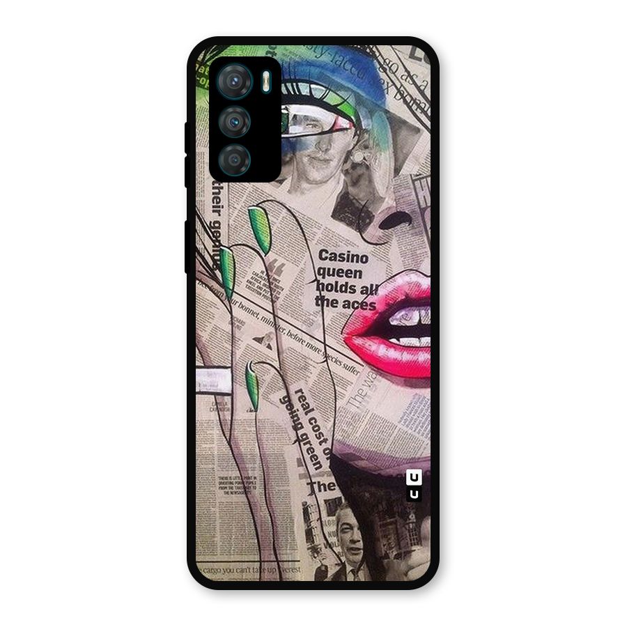 Newspaper Girl Art Metal Back Case for Moto G42