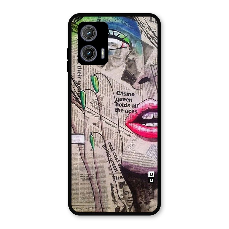 Newspaper Girl Art Metal Back Case for Moto G73
