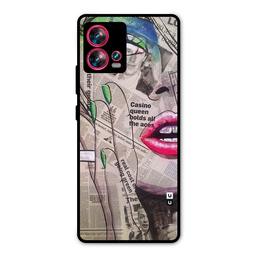Newspaper Girl Art Metal Back Case for Motorola Edge 30 Fusion