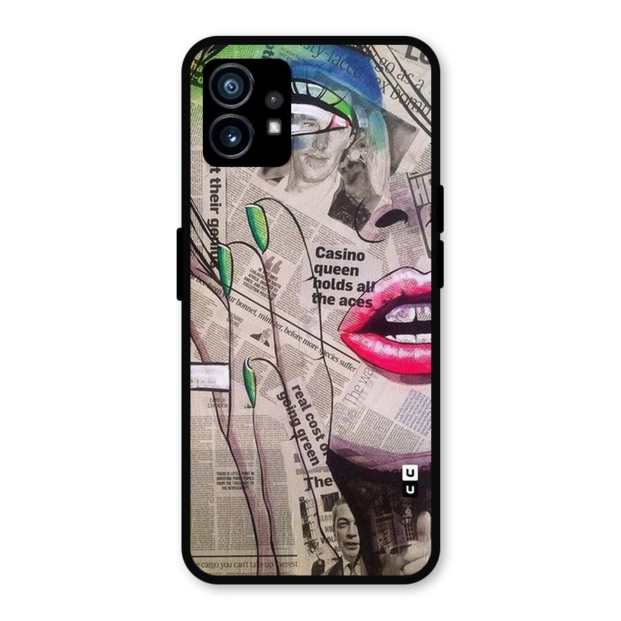 Newspaper Girl Art Metal Back Case for Nothing Phone 1