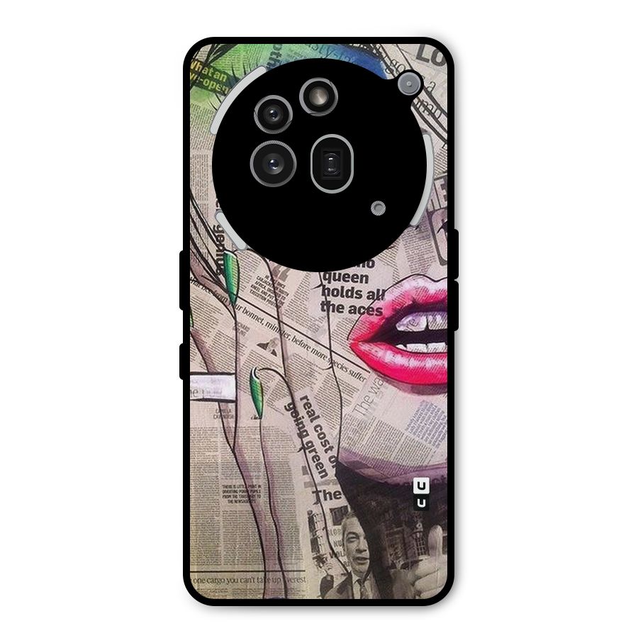 Newspaper Girl Art Metal Back Case for Nothing Phone 3a Pro