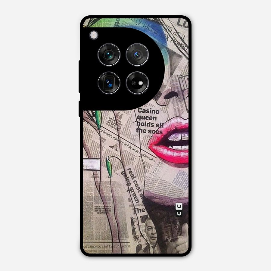 Newspaper Girl Art Metal Back Case for OnePlus 12