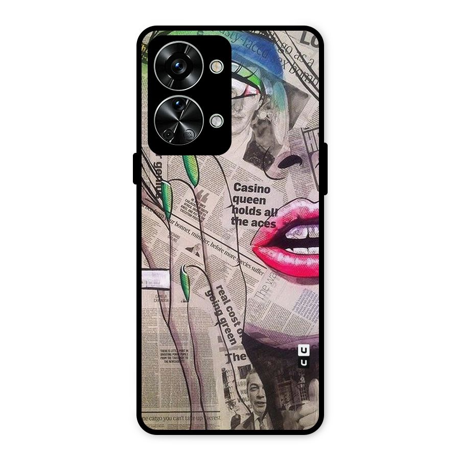 Newspaper Girl Art Metal Back Case for OnePlus Nord 2T