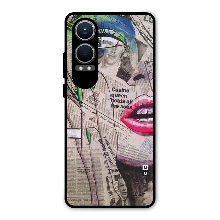 Newspaper Girl Art Metal Back Case for OnePlus Nord CE4 Lite