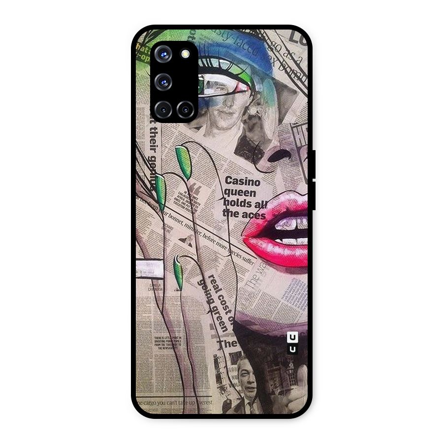 Newspaper Girl Art Metal Back Case for Oppo A52