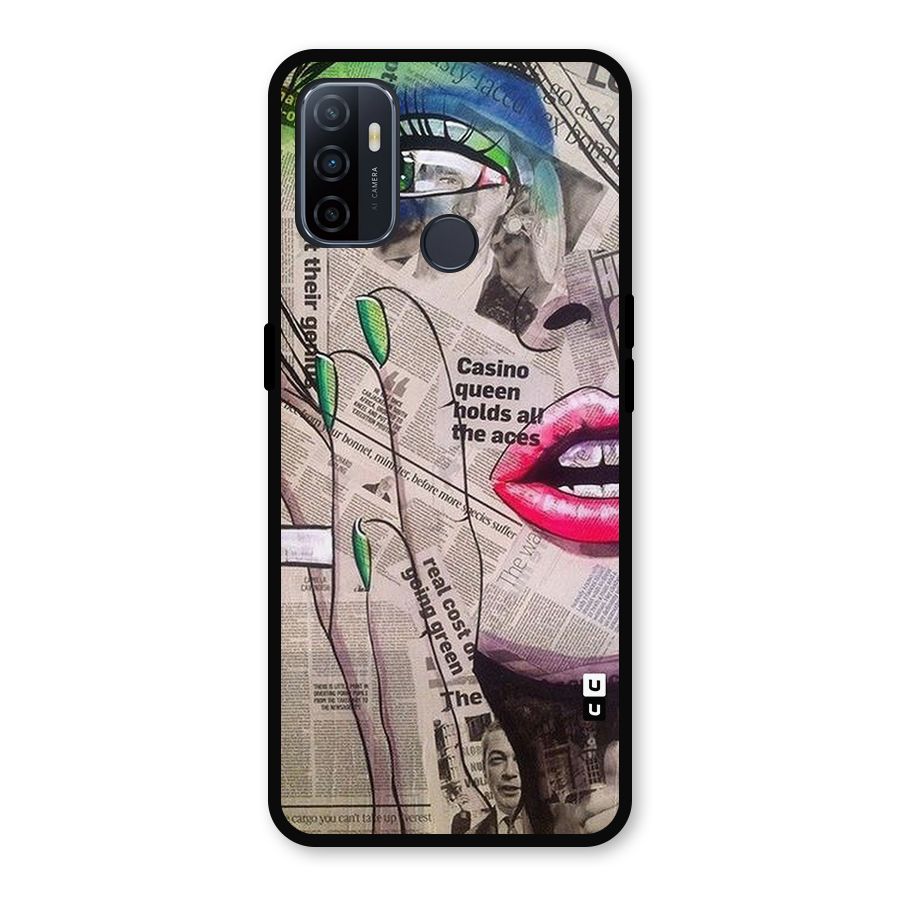 Newspaper Girl Art Metal Back Case for Oppo A53